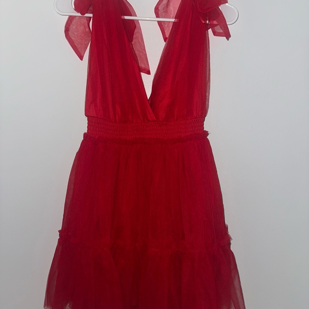 Elegant Red Sleeveless Dress